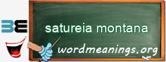 WordMeaning blackboard for satureia montana